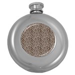 Brown Beige Snake Pattern Round Hip Flask (5 oz)
