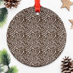 Brown Beige Snake Pattern Round Ornament (Two Sides) from ArtsNow.com Back