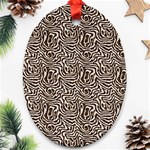 Brown Beige Snake Pattern Oval Ornament (Two Sides)