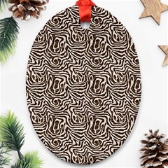 Brown Beige Snake Pattern Oval Ornament (Two Sides) from ArtsNow.com Back