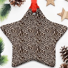 Brown Beige Snake Pattern Star Ornament (Two Sides) from ArtsNow.com Back