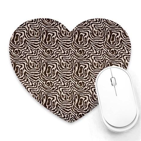 Brown Beige Snake Pattern Heart Mousepad from ArtsNow.com Front
