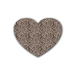 Brown Beige Snake Pattern Rubber Heart Coaster (4 pack)