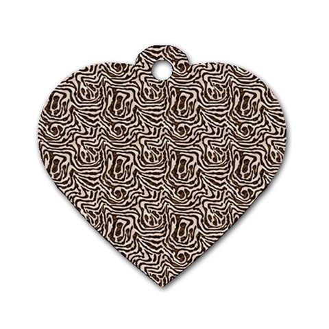 Brown Beige Snake Pattern Dog Tag Heart (One Side) from ArtsNow.com Front