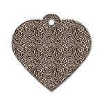 Brown Beige Snake Pattern Dog Tag Heart (One Side)