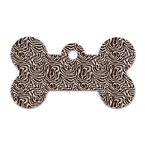 Brown Beige Snake Pattern Dog Tag Bone (One Side) from ArtsNow.com Front