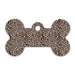 Brown Beige Snake Pattern Dog Tag Bone (Two Sides)