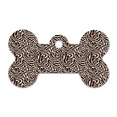 Brown Beige Snake Pattern Dog Tag Bone (Two Sides) from ArtsNow.com Back