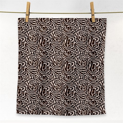 Brown Beige Snake Pattern Face Towel from ArtsNow.com Front