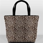 Brown Beige Snake Pattern Bucket Bag