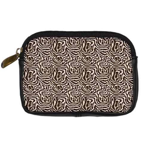 Brown Beige Snake Pattern Digital Camera Leather Case from ArtsNow.com Front