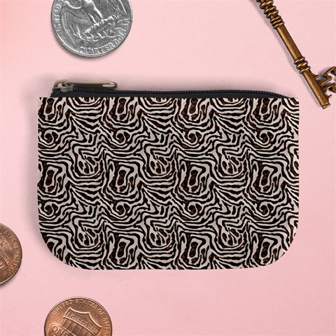 Brown Beige Snake Pattern Mini Coin Purse from ArtsNow.com Front