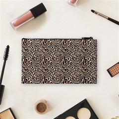Brown Beige Snake Pattern Cosmetic Bag (Small) from ArtsNow.com Back