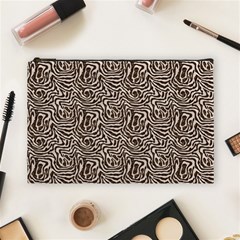 Brown Beige Snake Pattern Cosmetic Bag (Large) from ArtsNow.com Front