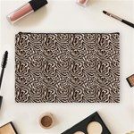 Brown Beige Snake Pattern Cosmetic Bag (Large)