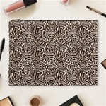 Brown Beige Snake Pattern Cosmetic Bag (XL)