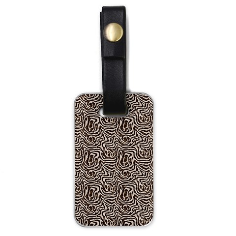 Brown Beige Snake Pattern Luggage Tag (one side) from ArtsNow.com Front
