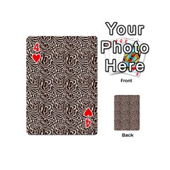 Brown Beige Snake Pattern Playing Cards 54 Designs (Mini) from ArtsNow.com Front - Heart4