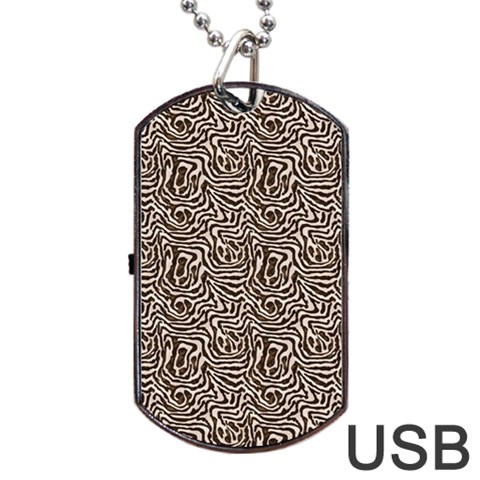 Brown Beige Snake Pattern Dog Tag USB Flash (Two Sides) from ArtsNow.com Front