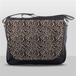 Brown Beige Snake Pattern Messenger Bag