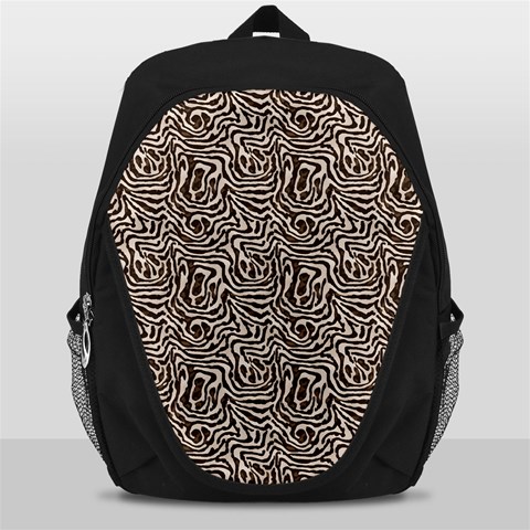 Brown Beige Snake Pattern Backpack Bag from ArtsNow.com Front