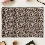 Brown Beige Snake Pattern Cosmetic Bag (XXXL)