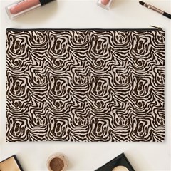 Brown Beige Snake Pattern Cosmetic Bag (XXXL) from ArtsNow.com Back