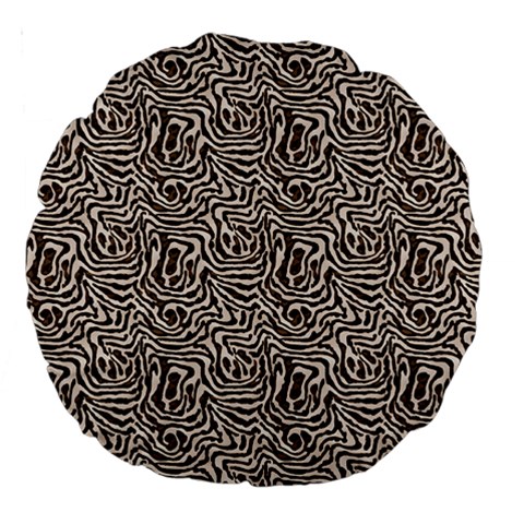 Brown Beige Snake Pattern Large 18  Premium Round Cushions from ArtsNow.com Front