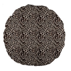 Brown Beige Snake Pattern Large 18  Premium Round Cushions from ArtsNow.com Back