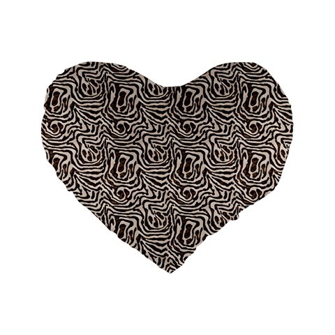 Brown Beige Snake Pattern Standard 16  Premium Heart Shape Cushions from ArtsNow.com Front
