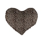 Brown Beige Snake Pattern Standard 16  Premium Heart Shape Cushions