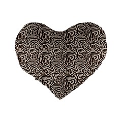 Brown Beige Snake Pattern Standard 16  Premium Heart Shape Cushions from ArtsNow.com Back