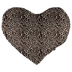 Brown Beige Snake Pattern Large 19  Premium Heart Shape Cushions