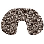 Brown Beige Snake Pattern Travel Neck Pillow