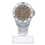 Brown Beige Snake Pattern Plastic Nurses Watch