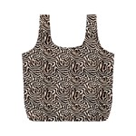 Brown Beige Snake Pattern Full Print Recycle Bag (M)
