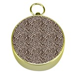 Brown Beige Snake Pattern Gold Compasses