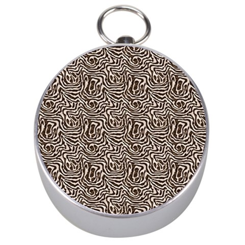 Brown Beige Snake Pattern Silver Compasses from ArtsNow.com Front