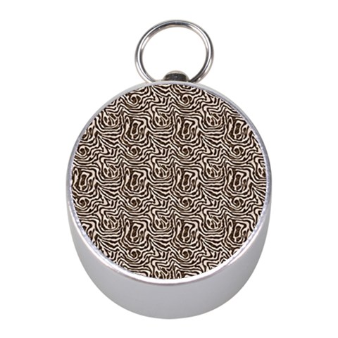 Brown Beige Snake Pattern Mini Silver Compasses from ArtsNow.com Front