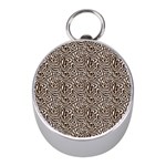 Brown Beige Snake Pattern Mini Silver Compasses