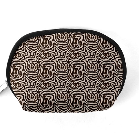 Brown Beige Snake Pattern Accessory Pouch (Medium) from ArtsNow.com Back
