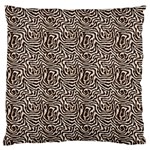 Brown Beige Snake Pattern Large Premium Plush Fleece Cushion Case (One Side)