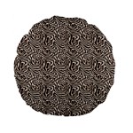 Brown Beige Snake Pattern Standard 15  Premium Flano Round Cushions