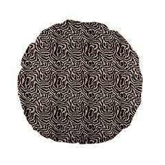 Brown Beige Snake Pattern Standard 15  Premium Flano Round Cushions from ArtsNow.com Back