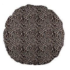 Brown Beige Snake Pattern Large 18  Premium Flano Round Cushions from ArtsNow.com Front