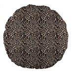Brown Beige Snake Pattern Large 18  Premium Flano Round Cushions