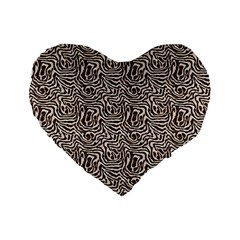 Brown Beige Snake Pattern Standard 16  Premium Flano Heart Shape Cushions from ArtsNow.com Front