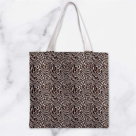 Brown Beige Snake Pattern Zipper Grocery Tote Bag from ArtsNow.com Front