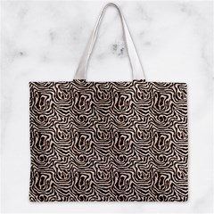 Brown Beige Snake Pattern Zipper Mini Tote Bag from ArtsNow.com Front