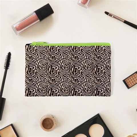 Brown Beige Snake Pattern Cosmetic Bag (XS) from ArtsNow.com Front